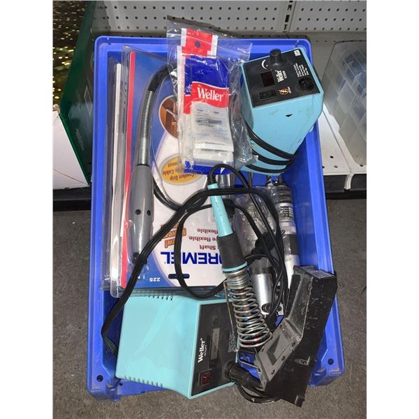 Lot of Assorted Weller WTCPT Dremels and Attachments