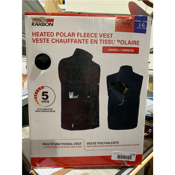 Karbon Heated Polar Fleece Vest (Men's M, Women's Large)