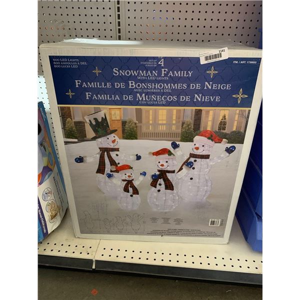 Set of 4 Snowman Family with LED Lights