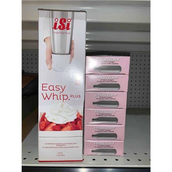 ISI Easy Whip Plus Whipped Cream Dispenser and (10 x 6 Sparkwhip Cream Chargers)