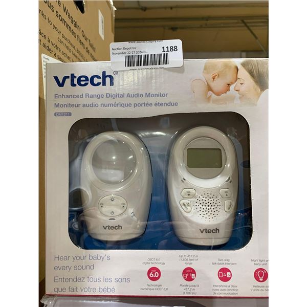 Vtech Enhanced Range Digital Audio Monitor, Up to 457.2m of range, Night light, two-way talk-back in