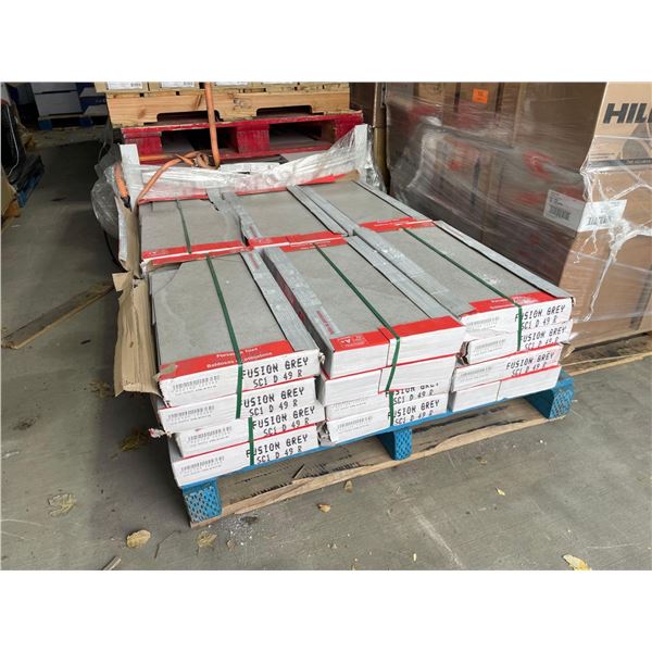 Pallet Lot of 24" x 12" Fusion Gray Italian Porcelain Floor Tiles approx. 384 sq/ft