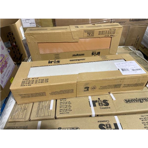 Pallet Lot of iris 24" x 8" Matte Shell Ceramica Tile approx. 720 sq/ft