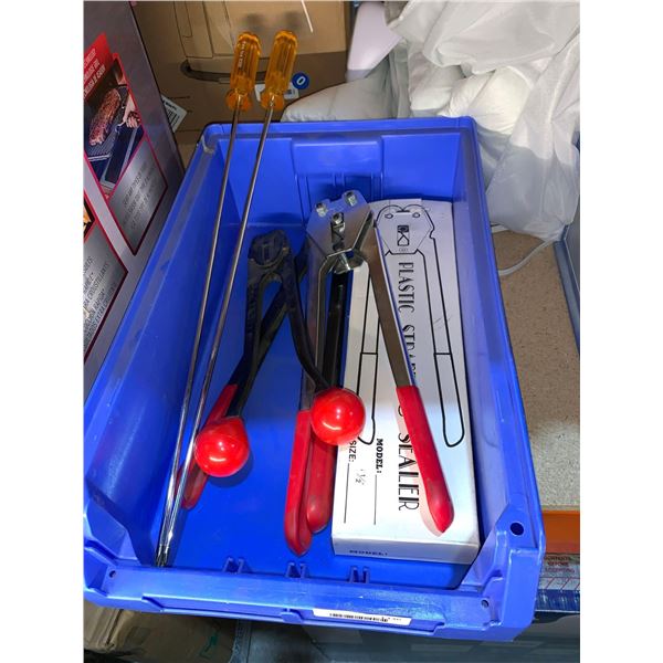 Lot of Car Tools, Long Phillips (2ct) Plastic Strapping Sealer