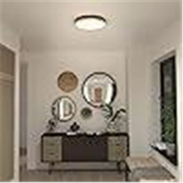 Artika Kent 30W LED Modern Flush Mount Ceiling Light Fixture, Black and Gold - Ideal for Bedroom, Ha