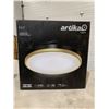 Image 3 : Artika Kent 30W LED Modern Flush Mount Ceiling Light Fixture, Black and Gold - Ideal for Bedroom, Ha