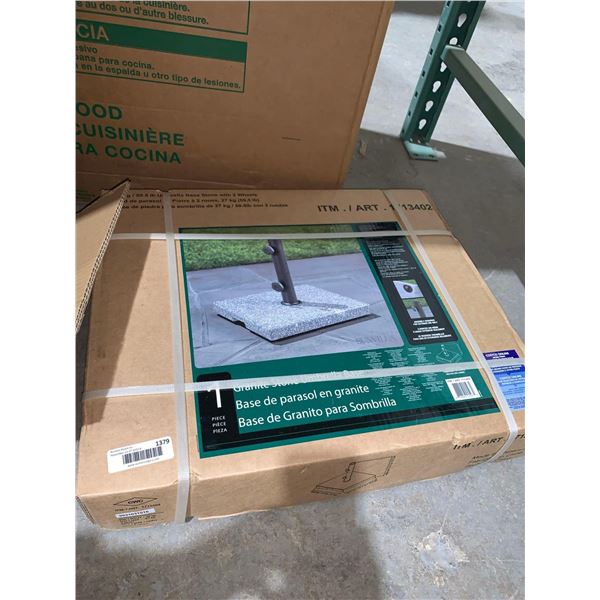 59.5lb Umbrella Granite Base Stone with 2 Wheels