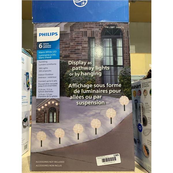 Phillips Indoor / Outdoor Twinkling 300 Lights Warm White LED Display As Hanging or Pathway