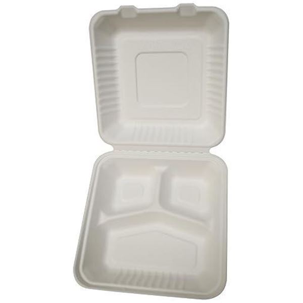 Primeware HL93 Hinged Lid Container - Large 3-Section 200/Cs (2 x 100)