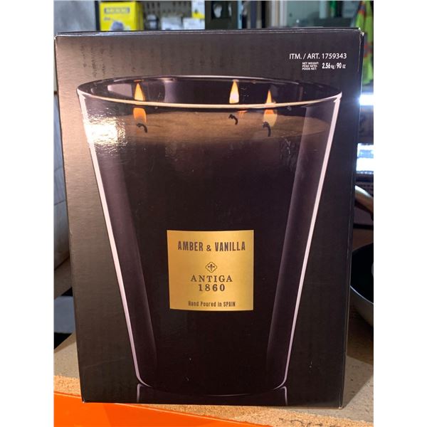 Antiga 1860 Amber & Vanilla Hand Poured 3 Wick Candle