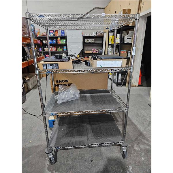 Industrial Metro Rack with Shelf Liners on Casters - 5'Tx3'Wx2'D