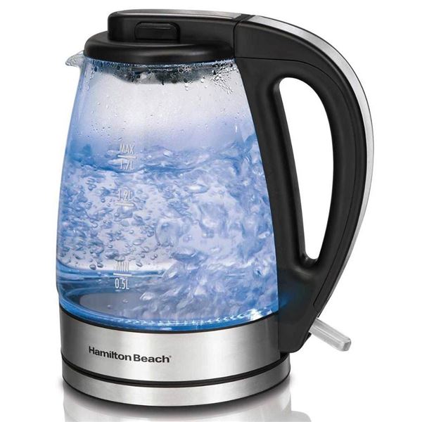 Hamilton Beach Compact Glass Kettle  1 L capacity