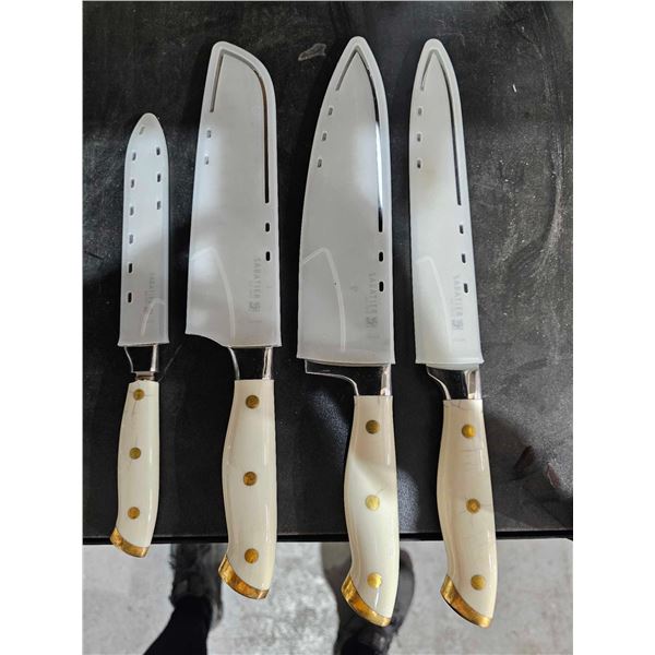 Lot of 4 SABTIER Forged Tripple Riveted Kitchen Knives