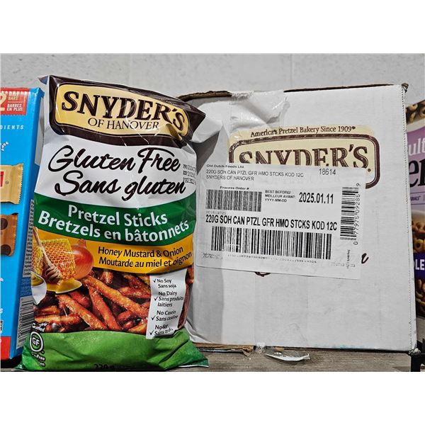 Snyders Gluten Free Pretzel Sticks - Honey Mustard & Onion 12x220g