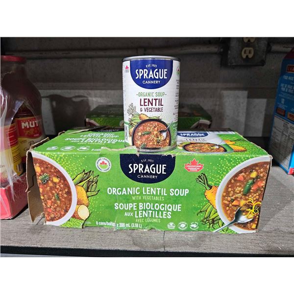 Sprague Cannery Organic Lentil & Vegetable Soup 8x398ml