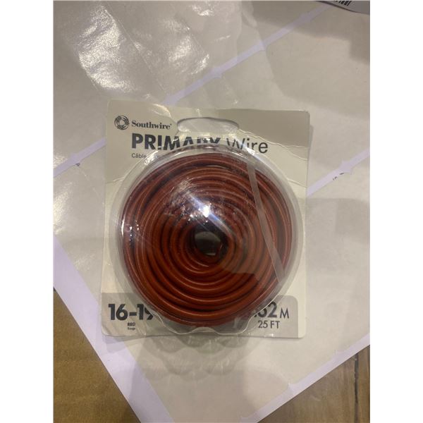 Southwire red 16-19 primary wire 2x25ft