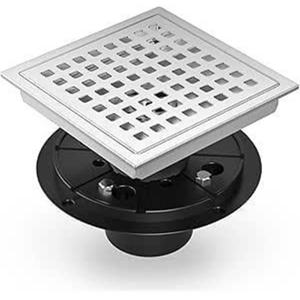 Reln Shower drain 6" x 6"  stainless steel square grate