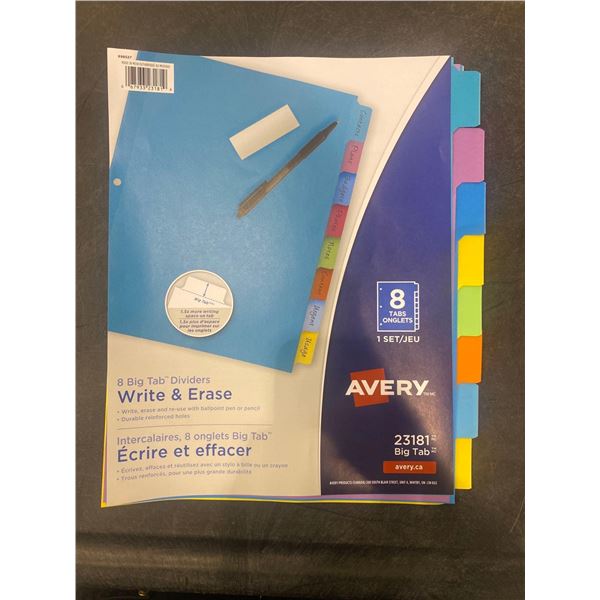 8 big tab dividers, with hanging file folders