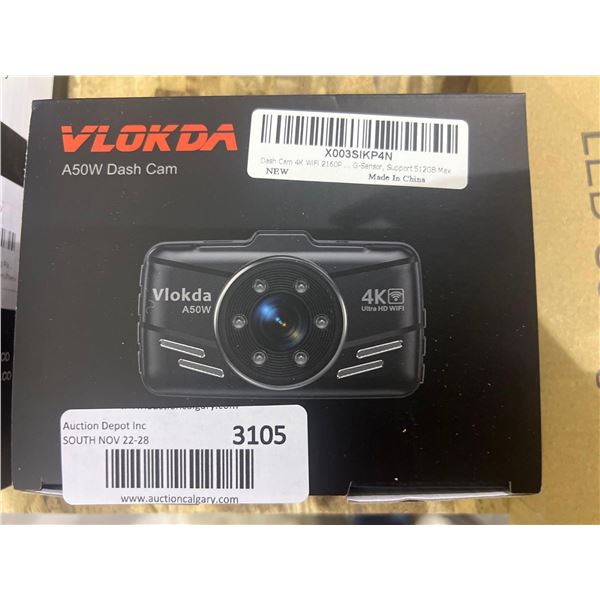 Vlokda A50W dash cam with 4K ultra HD