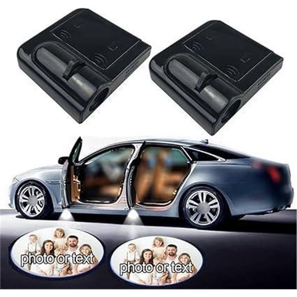 fangfei 2x Custom Logo Wireless LED Projector Car Door Step Courtesy Welcome Lights
