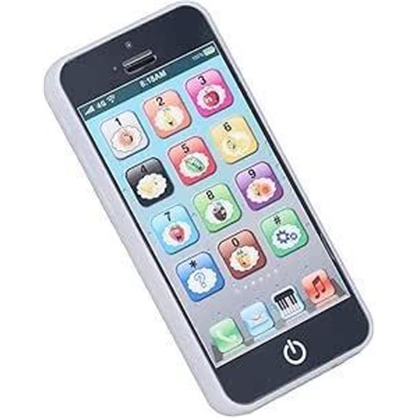 Kids Mobile Phone Toy,Portable Simulation Mobile Phone Toy with Music Cool Lights Learning English E