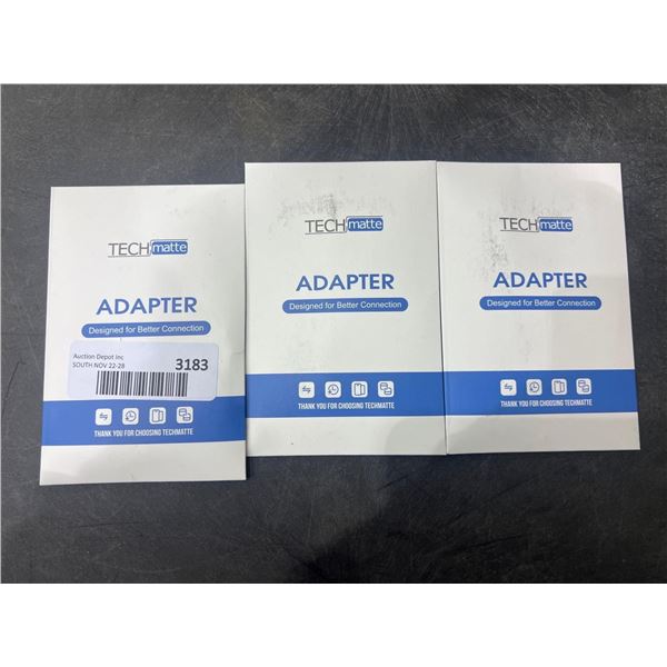 TechMatte lighting adapter to USB-C, lot of 3