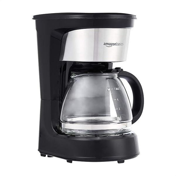 Amazon Basics 5-Cup Coffee Maker, Coffee Machine with Reusable Filter, Keep Warm Function, Drip-Free
