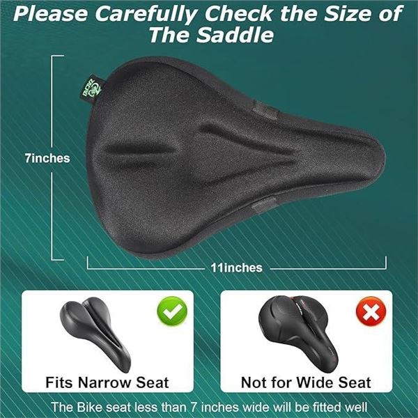 Zacro Gel Bike Seat Cover - Extra Soft Bike Seat Cushion for Men & Women, Padded Exercise Bicycle Se