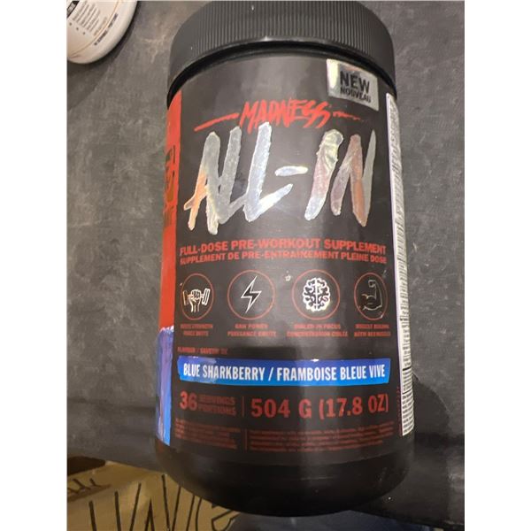 Maddness All-In blue sharkberry pre workout supplement 504g