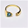 Image 3 : Gold plated Silver London Blue Topaz(1.1ct) Gold Rhodium Plated Ring (~Size Adjustable)(Ring is resi