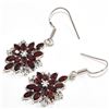 Image 2 : Silver Garnet Cz(4.5ct) Rhodium Plated Earrings (~Size 0) (~length 0 inches) (~weight 5.9g)