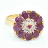 Image 1 : Gold plated Silver Ruby White Topaz(3.6ct) Gold Rhodium Plated Ring (~Size 7)(Ring is resizable for 