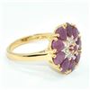 Image 2 : Gold plated Silver Ruby White Topaz(3.6ct) Gold Rhodium Plated Ring (~Size 7)(Ring is resizable for 
