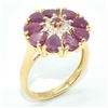 Image 3 : Gold plated Silver Ruby White Topaz(3.6ct) Gold Rhodium Plated Ring (~Size 7)(Ring is resizable for 