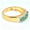 Image 2 : Gold plated Silver Emerald(1.35ct) Gold Rhodium Plated Ring (~Size 7)(Ring is resizable for $40) (~l