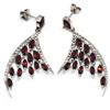 Image 1 : Silver Garnet Cz(6.2ct) Rhodium Plated Earrings (~Size 0) (~length 0 inches) (~weight 10.9g)