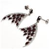 Image 2 : Silver Garnet Cz(6.2ct) Rhodium Plated Earrings (~Size 0) (~length 0 inches) (~weight 10.9g)