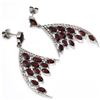 Image 3 : Silver Garnet Cz(6.2ct) Rhodium Plated Earrings (~Size 0) (~length 0 inches) (~weight 10.9g)