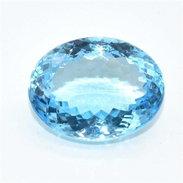 Certified Blue Topaz(39.4ct) Oval Cut 23X18 Mm (~Size 0) (~length 0 inches)
