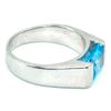 Image 2 : Silver Swiss Blue Topaz(1.8ct) Rhodium Plated Ring (~Size 8)(Ring is resizable for $40) (~length 0 i