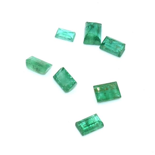 Emerald (1.21ct) Emerald Cut 7 Pieces Lot (~Size 0) (~length 0 inches)
