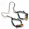 Image 3 : Silver Gem Stone(2.7ct) Rhodium Plated Earrings (~Size 0) (~length 0 inches) (~weight 5.25g)