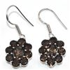 Image 1 : Silver Smokey Quartz(2.3ct) Rhodium Plated Earrings (~Size 0) (~length 0 inches) (~weight 4.8g)