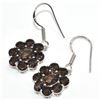 Image 2 : Silver Smokey Quartz(2.3ct) Rhodium Plated Earrings (~Size 0) (~length 0 inches) (~weight 4.8g)