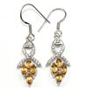 Image 1 : Silver Citrine Cz(2.4ct) Rhodium Plated Earrings (~Size 0) (~length 0 inches) (~weight 3.9g)