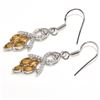 Image 2 : Silver Citrine Cz(2.4ct) Rhodium Plated Earrings (~Size 0) (~length 0 inches) (~weight 3.9g)