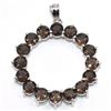 Image 1 : Silver Smokey Quartz(3.3ct) Rhodium Plated Pendant (~Size 0) (~length 0 inches) (~weight 3.25g)