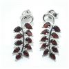 Image 1 : Silver Garnet(3.6ct) Rhodium Plated Earrings (~Size 0) (~length 0 inches) (~weight 5.7g)