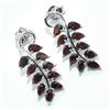 Image 2 : Silver Garnet(3.6ct) Rhodium Plated Earrings (~Size 0) (~length 0 inches) (~weight 5.7g)