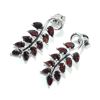 Image 3 : Silver Garnet(3.6ct) Rhodium Plated Earrings (~Size 0) (~length 0 inches) (~weight 5.7g)